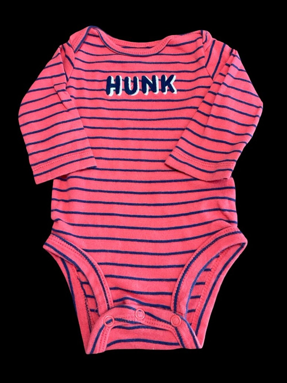 👣 5/$25  - Red/Blue Striped "Hunk" Long Sleeve Onesie